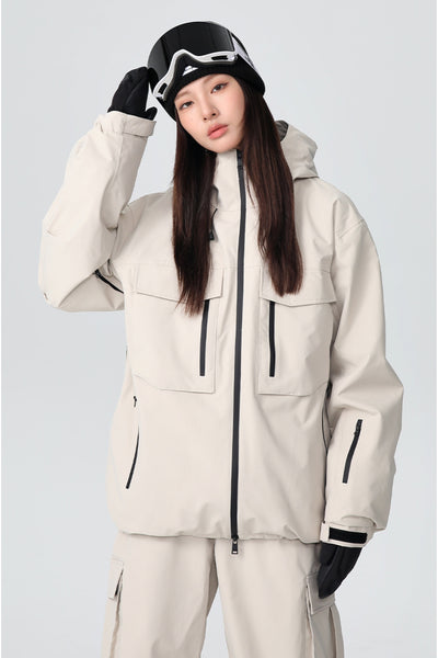 XwXwSeui Mens Womens Insulated 3L Windproof Hooded Outddoor Solid Skiing Jackets