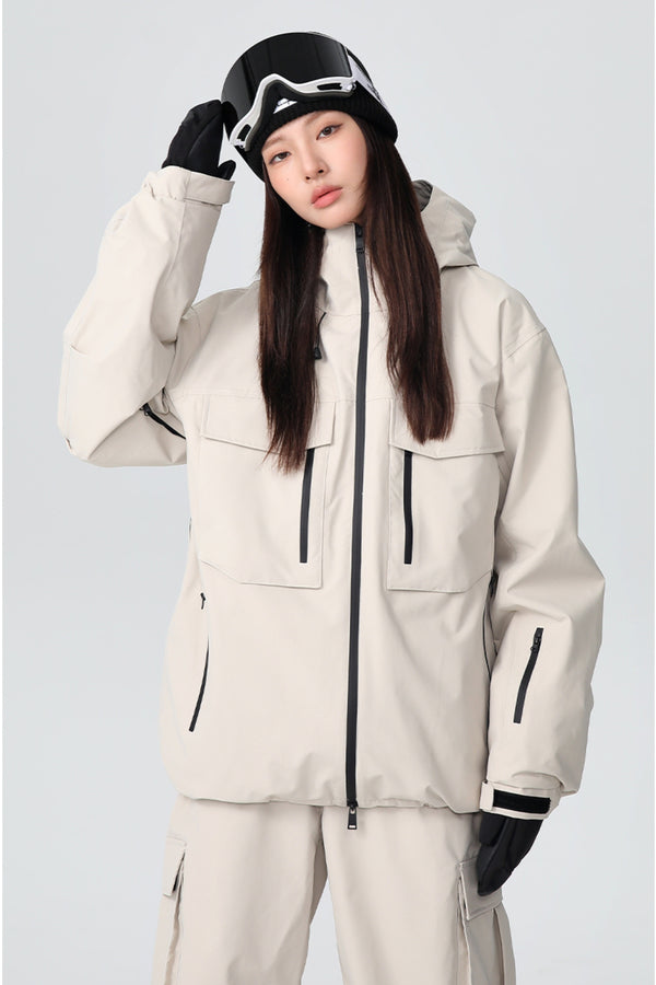 XwXwSeui Mens Womens Insulated 3L Windproof Hooded Outddoor Solid Skiing Jackets