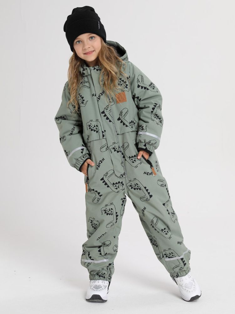 XwXwSeui Kids Insulated Animals Graphic Ski Jumpsuit