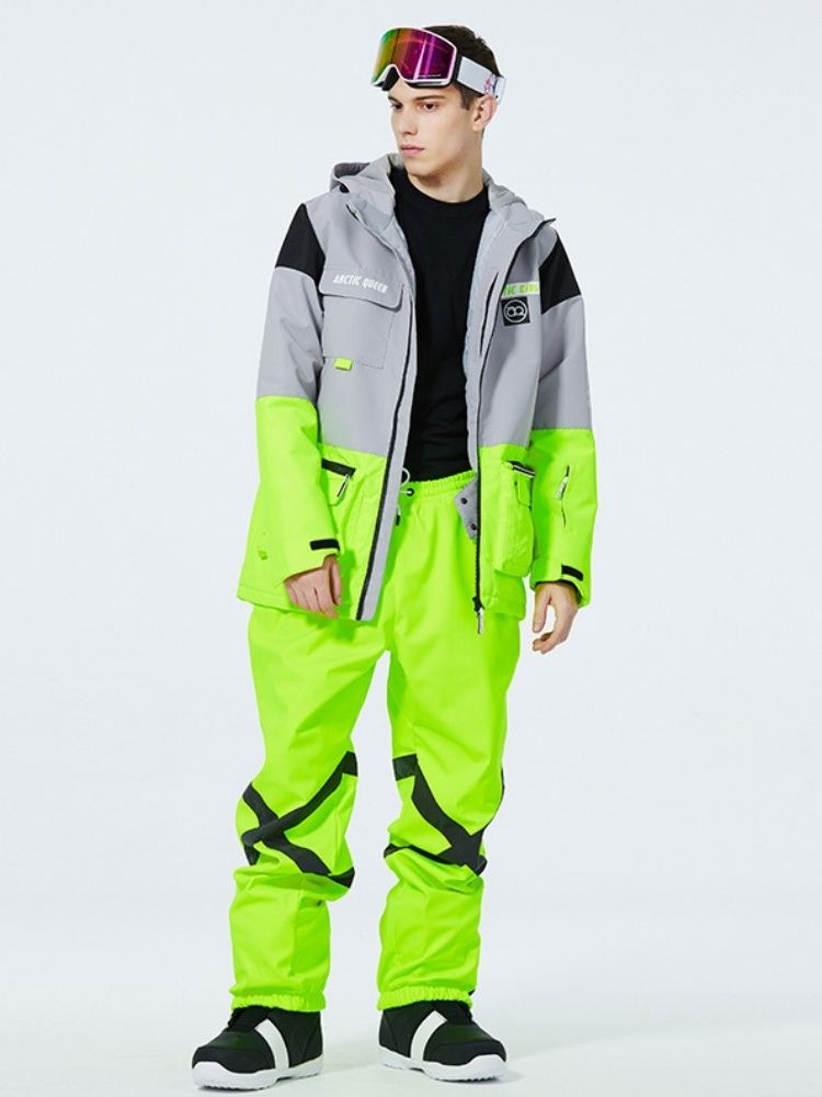 XwXwSeui Men Women Outdoor Insulated Snow Suits-Green Series