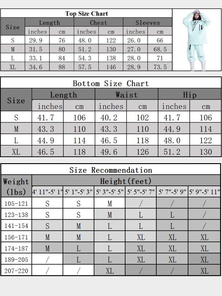 XwXwSeui Men Women Zipper Outdoor Snow Suits