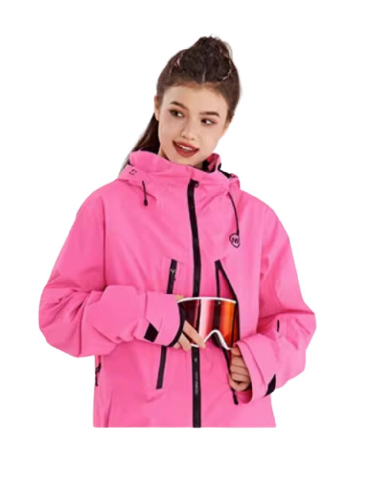 XwXwSeui Men Women Fleeced Waterproof Hooded Snow Jacket