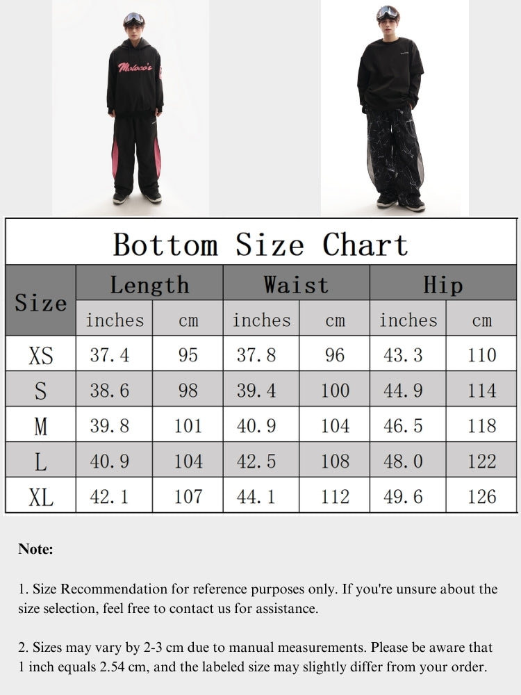 XwXwSeui Men Women Waterproof  Fleeced Baggy Ski Pants