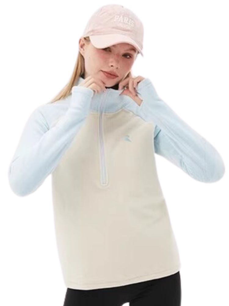 XwXwSeui Women Colorblock Mid Fleece Ski Pullover