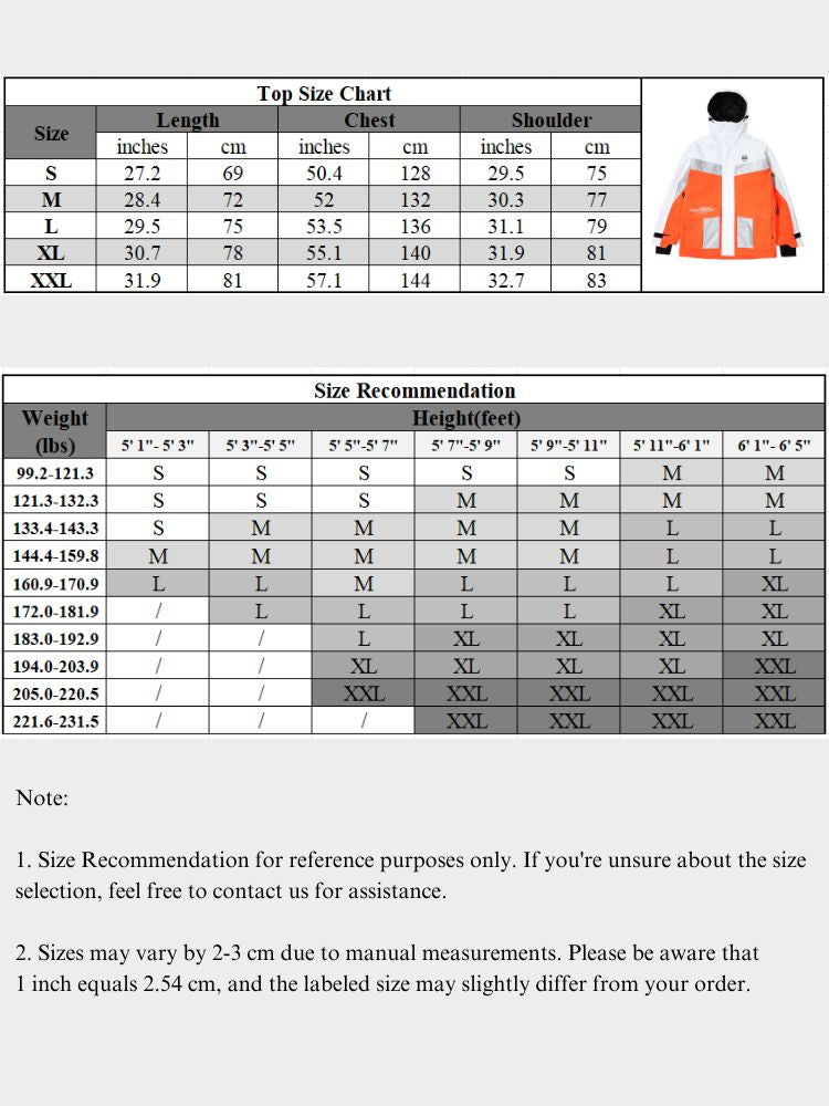 XwXwSeui Men Women Insulated Colorblock Hood Snow Jacket