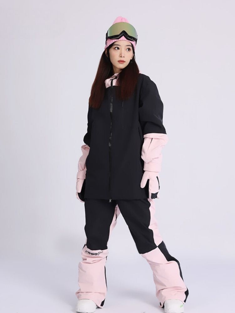 XwXwSeui Men Women Colorblock Outdoor Snow Suits