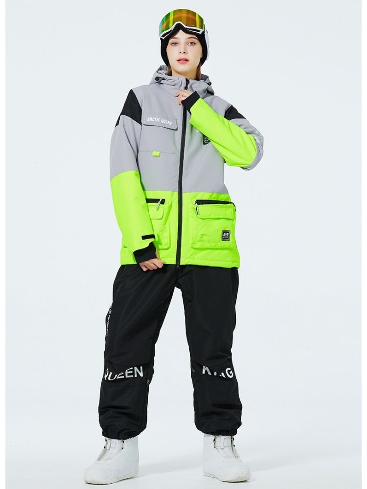 XwXwSeui Men Women Windproof Insulated Snow Suits-Green Series