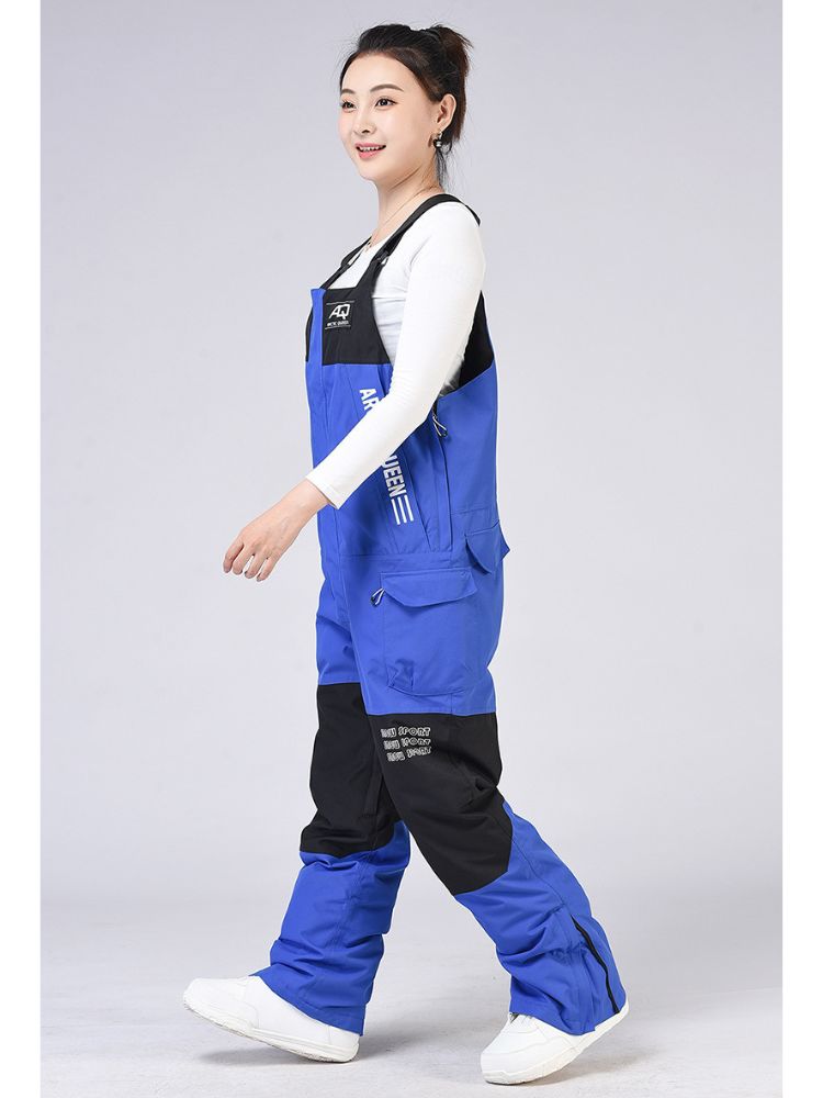 XwXwSeui Men Women Colorblock Shell Snow Bibs