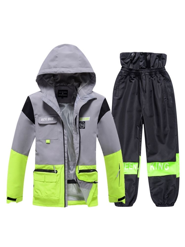 XwXwSeui Men Women Windproof Insulated Snow Suits-Green Series