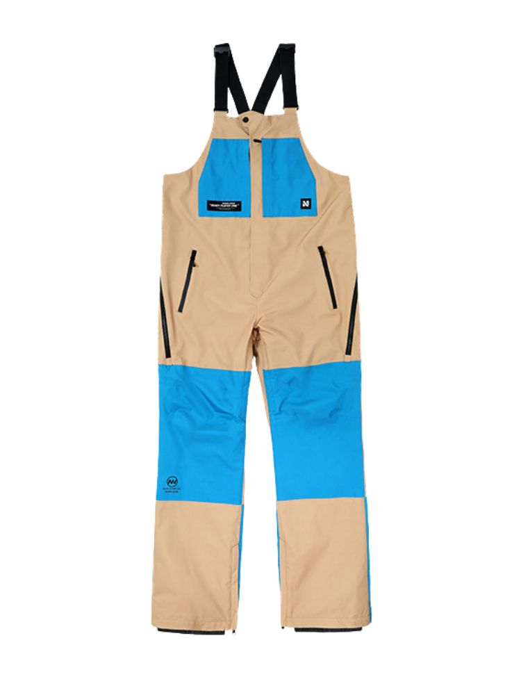 XwXwSeui Men WomenInsulated Loose Colorblock Snow Bibs