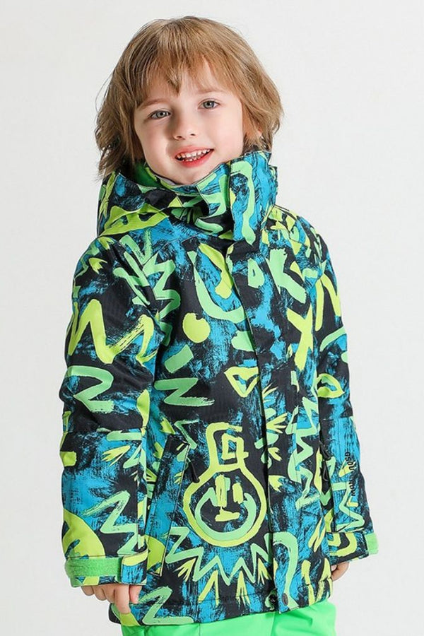 XwXwSeui Kids Fleeced Camouflage Flower Waterproof Child Breathable Ski Jackets