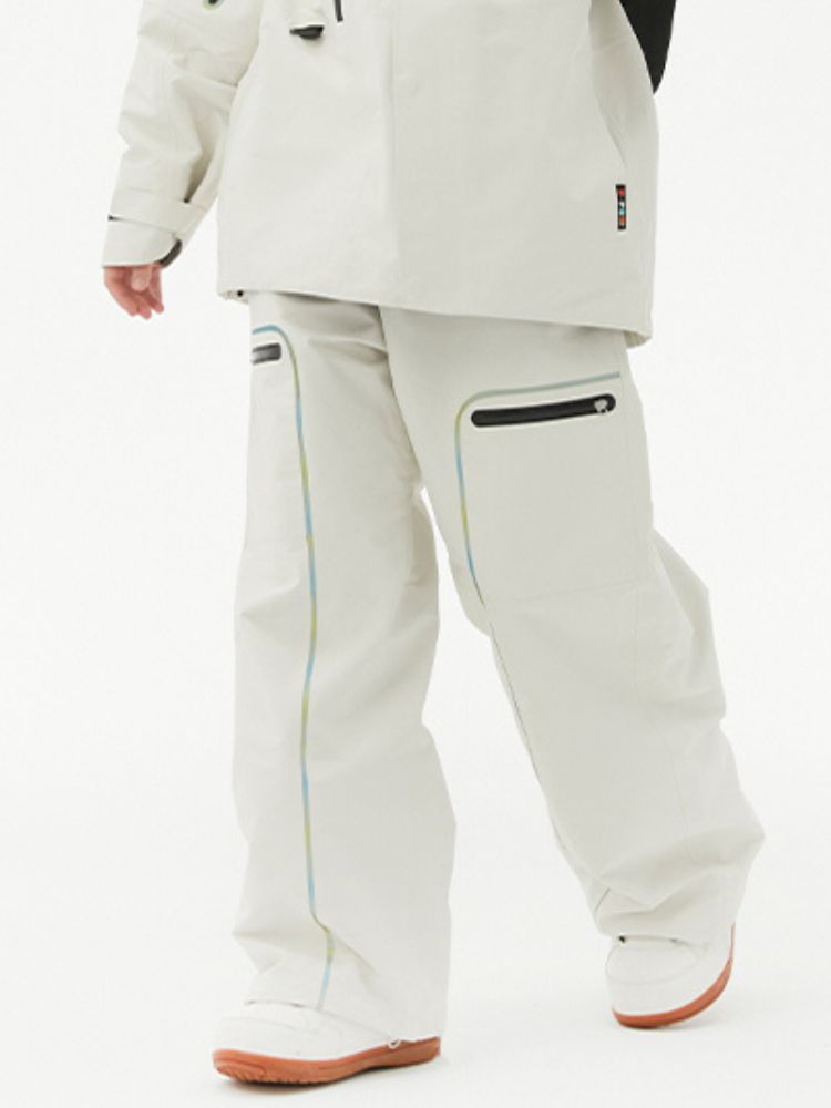 XwXwSeui Men Women 3L Shell Loose Snow Pants