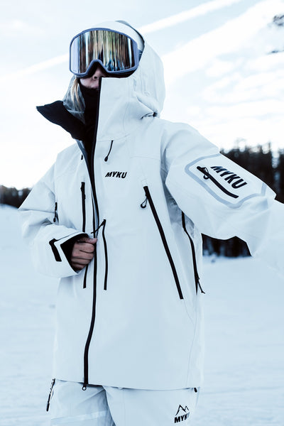 XwXwSeui Men and Women Shell 3L Hooded Loose Patchwork Breathable Zipper Snow Jackets