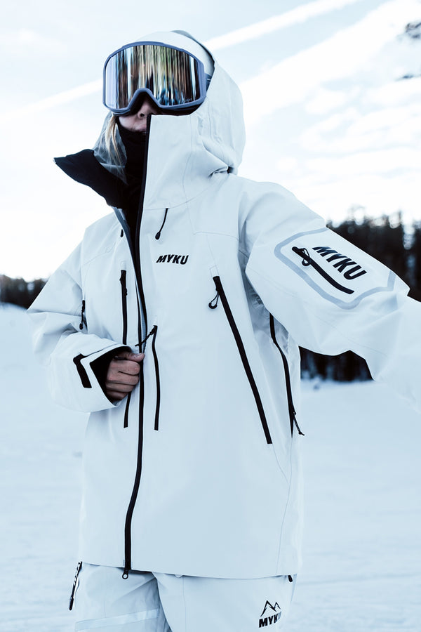 XwXwSeui Men and Women Shell 3L Hooded Loose Patchwork Breathable Zipper Snow Jackets