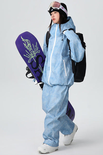 XwXwSeui Mens Womens Baggy Hooded Breathproof Solid Zipper Fashion Ski Suits