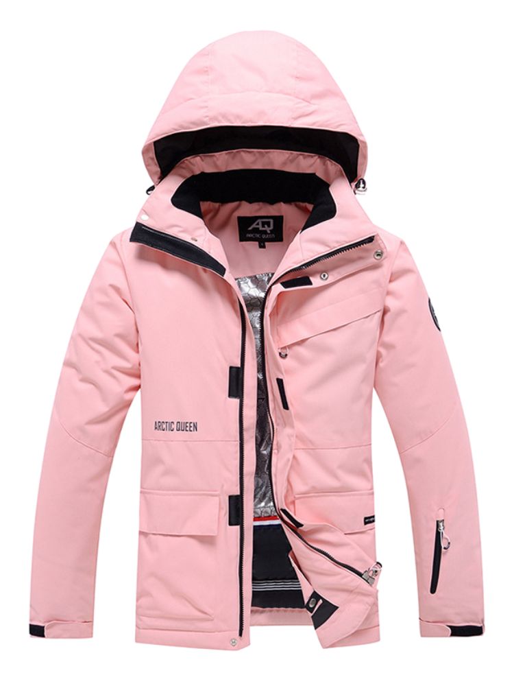 XwXwSeui Women Pink Insulated Snow Jacket