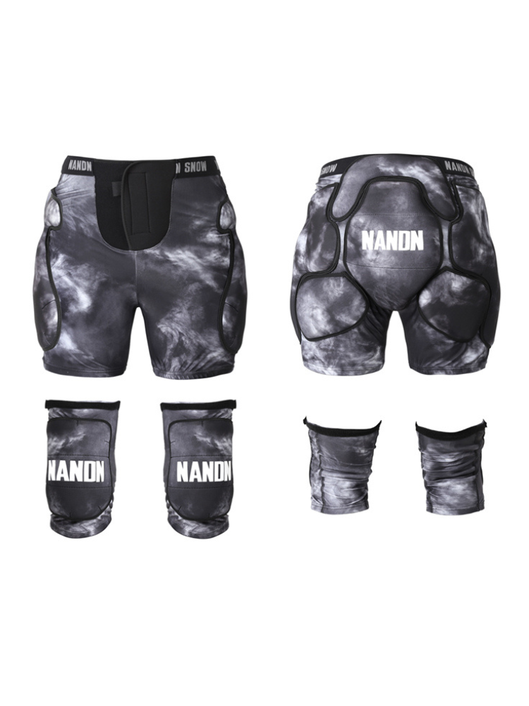 XwXwSeui Men Women Snow Shorts & Knee Pads Set