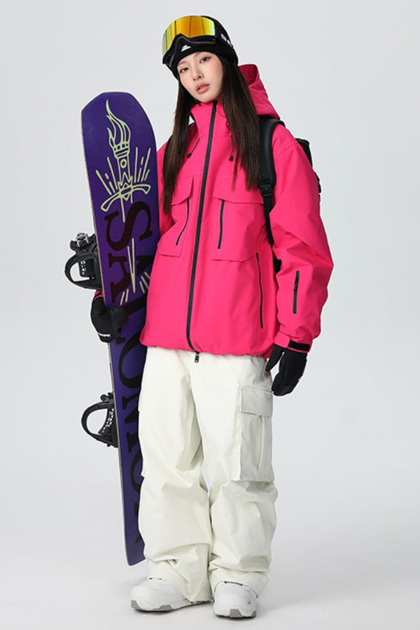 XwXwSeui Men and Women Insulated Hooded Waterproof Breathable Snowboard Suits