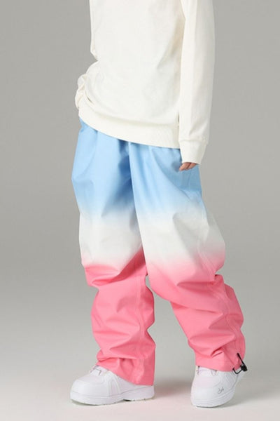 XwXwSeui Women Men Gradient Ice Cream Shell Outdoor Sports Skiing Pants