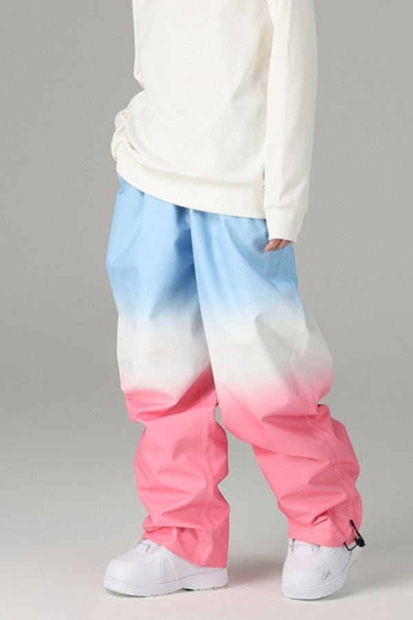 XwXwSeui Women Men Gradient Ice Cream Shell Outdoor Sports Skiing Pants