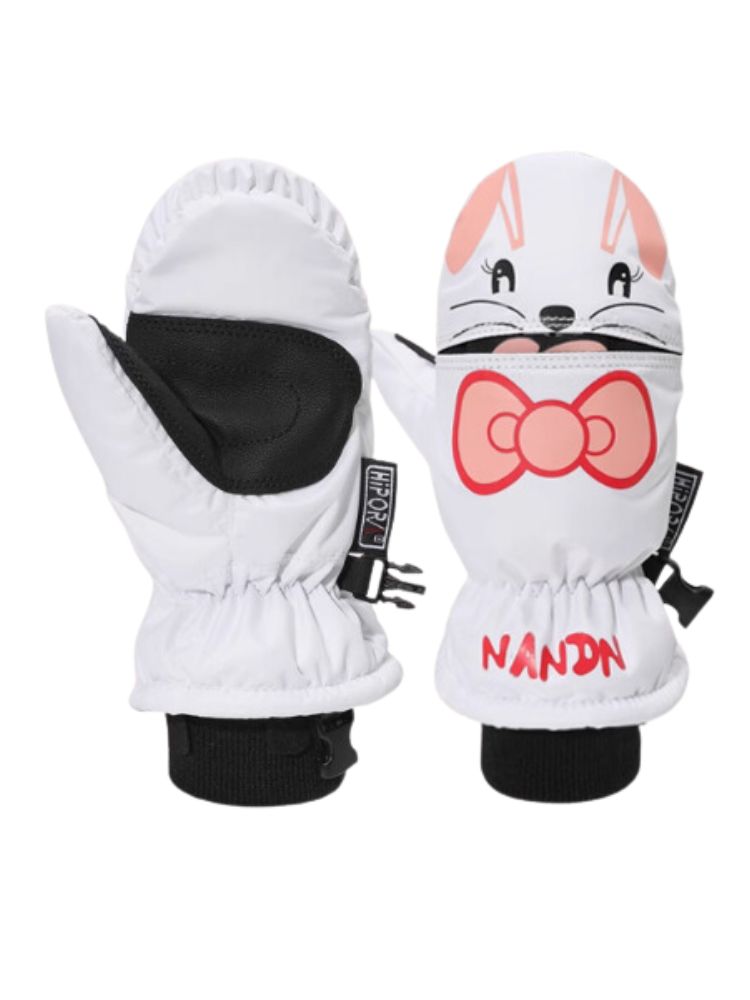 XwXwSeui Kids Waterproof Cartoon Insulated Snow Mittens