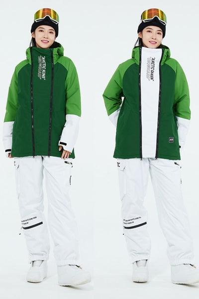 XwXwSeui Men Women Waterproof Insulated Snow Suits-Green Series
