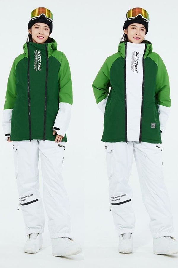 XwXwSeui Men Women Waterproof Insulated Snow Suits-Green Series