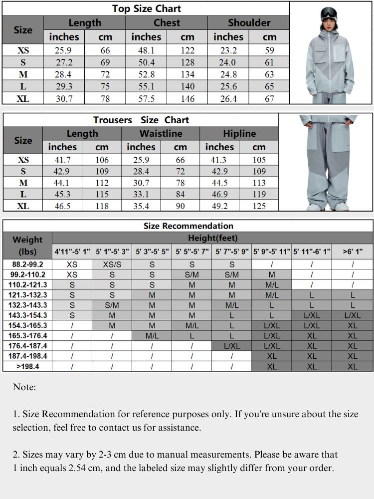 XwXwSeui Men Women 3L Shell Hooded Snow Suits