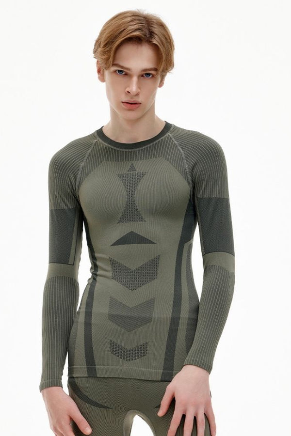 XwXwSeui Men's Warm Seamless Leggings Quick-Drying Skiing Base Layers