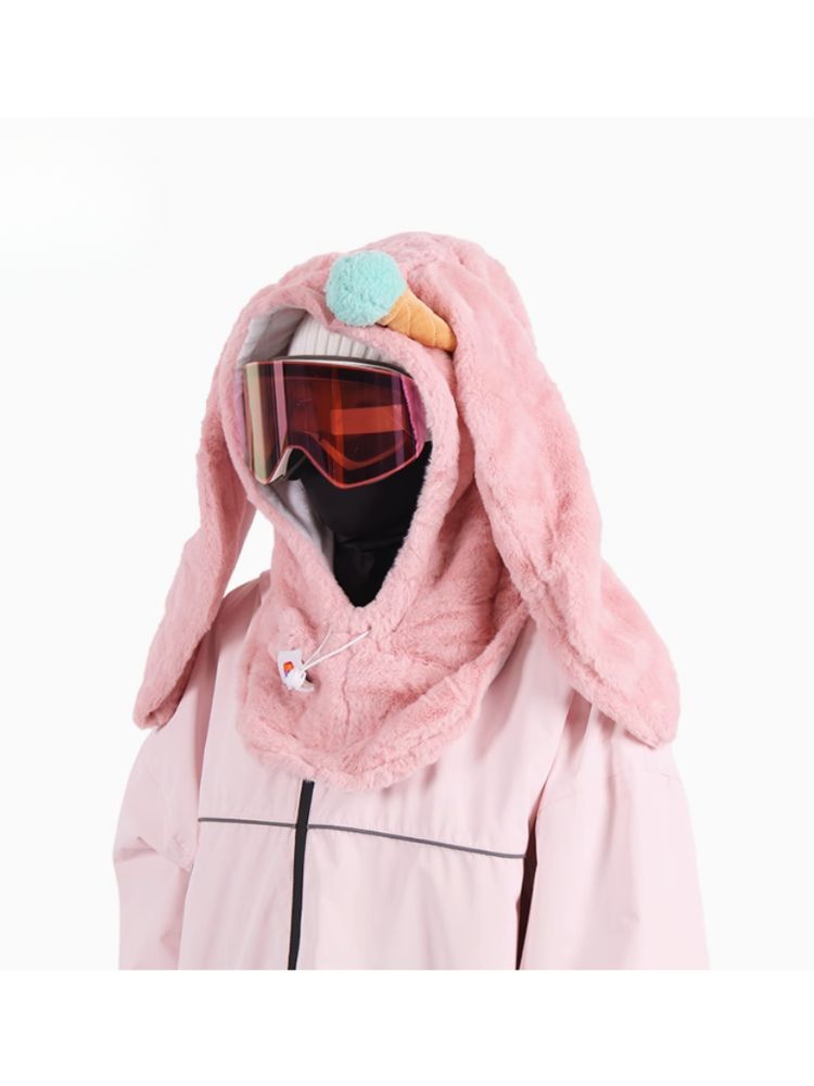 XwXwSeui Men Women Catoon Rabbit Snow Helmet Hood