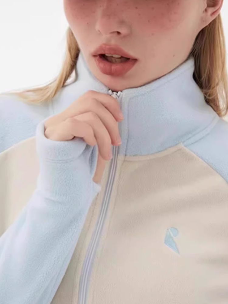 XwXwSeui Women Colorblock Mid Fleece Ski Pullover