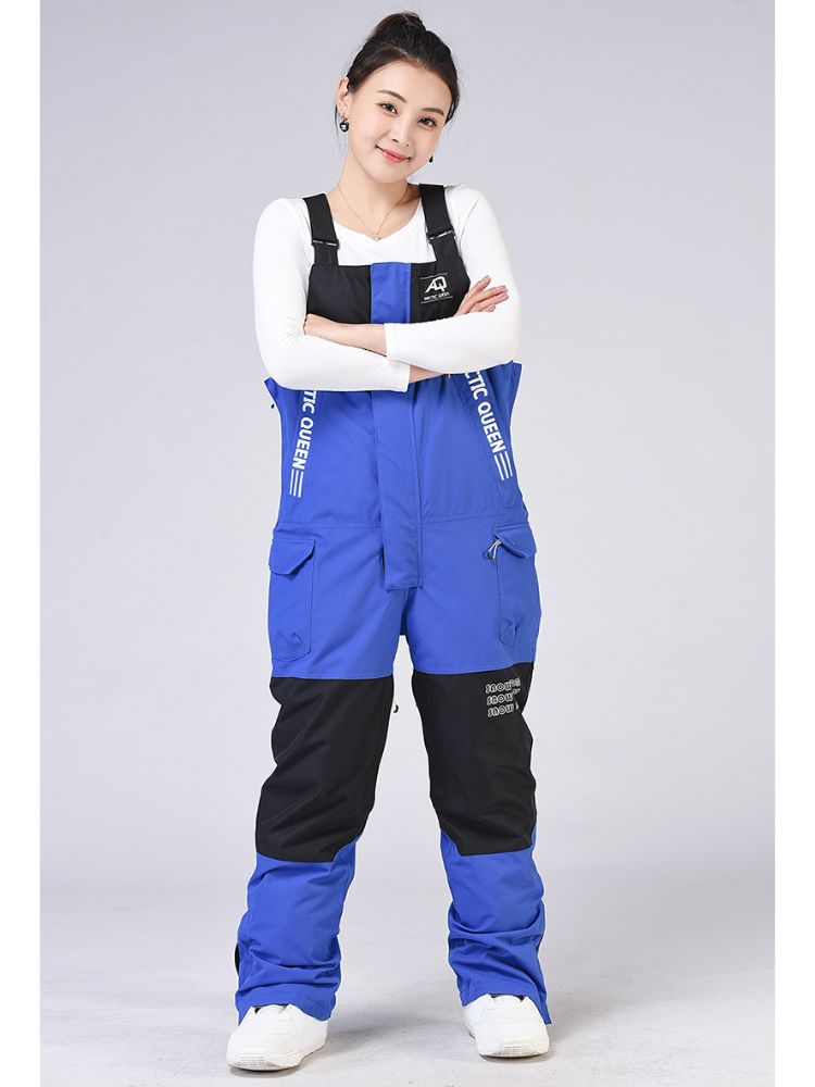 XwXwSeui Men Women Colorblock Shell Snow Bibs