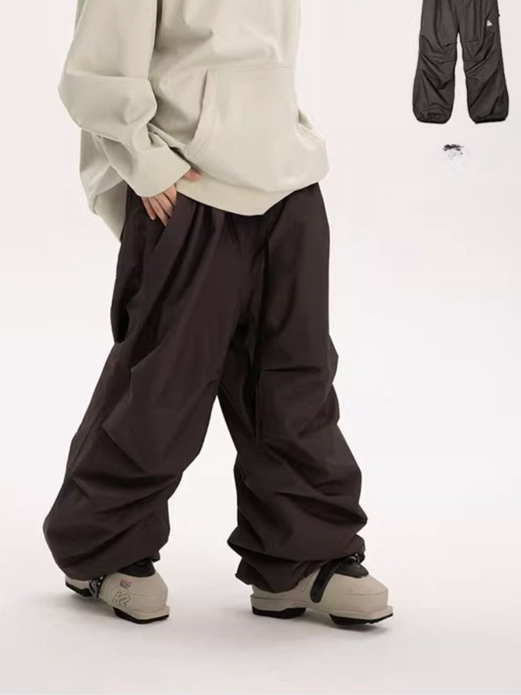 XwXwSeui Men Women Wrinkle Baggy Ski Pants