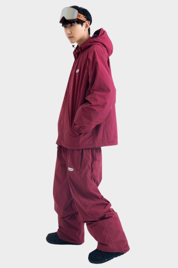 XwXwSeui Mens Womens Insulated Solid Baggy Waterproof Outdoor Skiing Suits