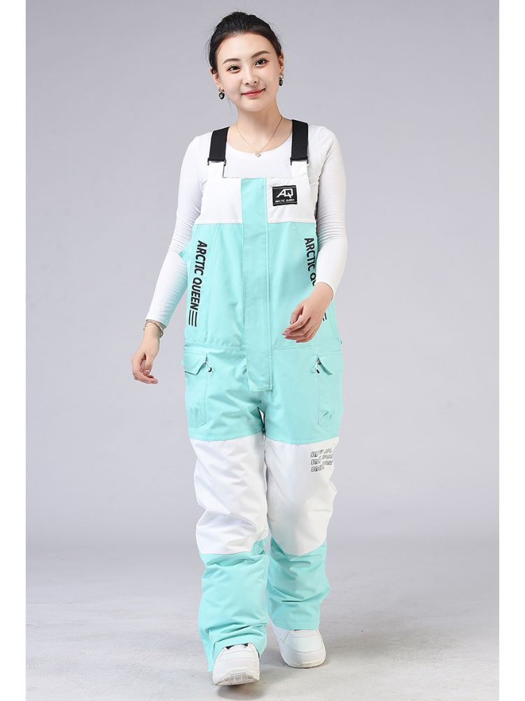 XwXwSeui Men Women Colorblock Shell Snow Bibs