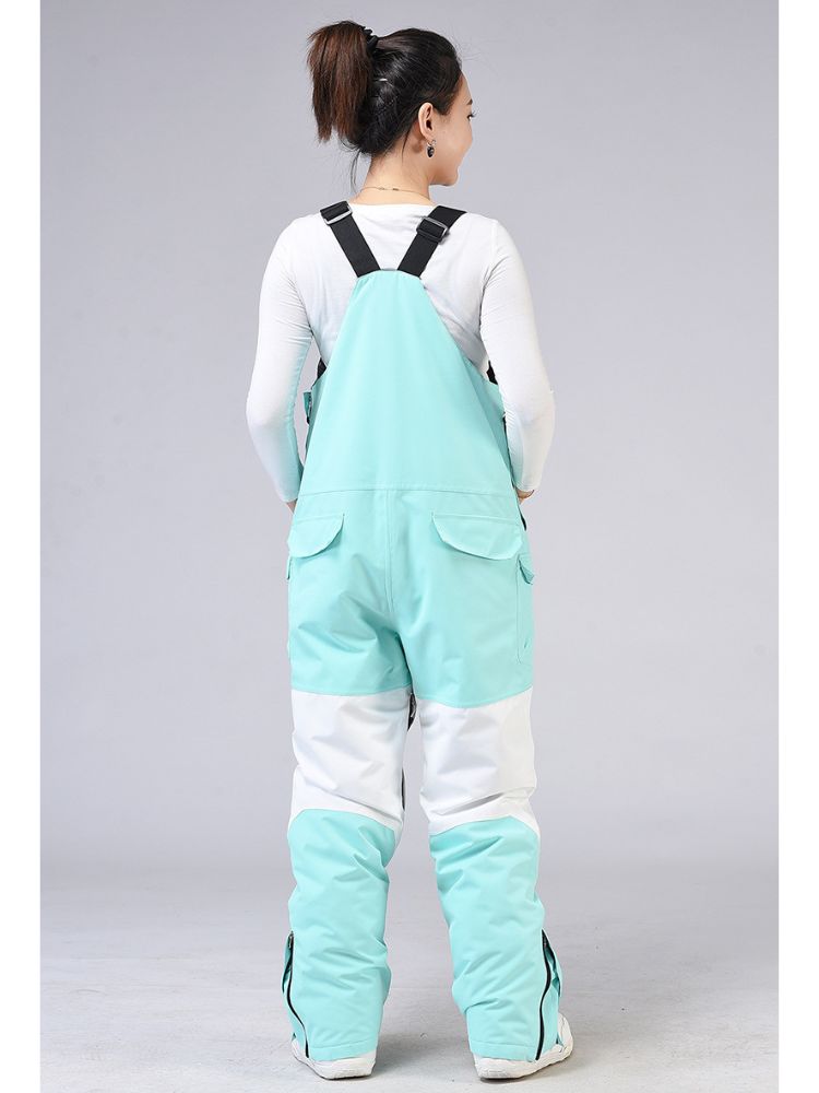 XwXwSeui Men Women Colorblock Shell Snow Bibs