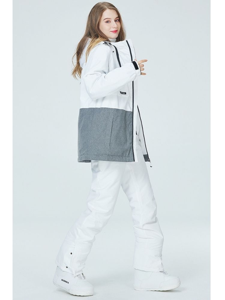 XwXwSeui Men Women Hiker Windproof Snow Suits-White Series