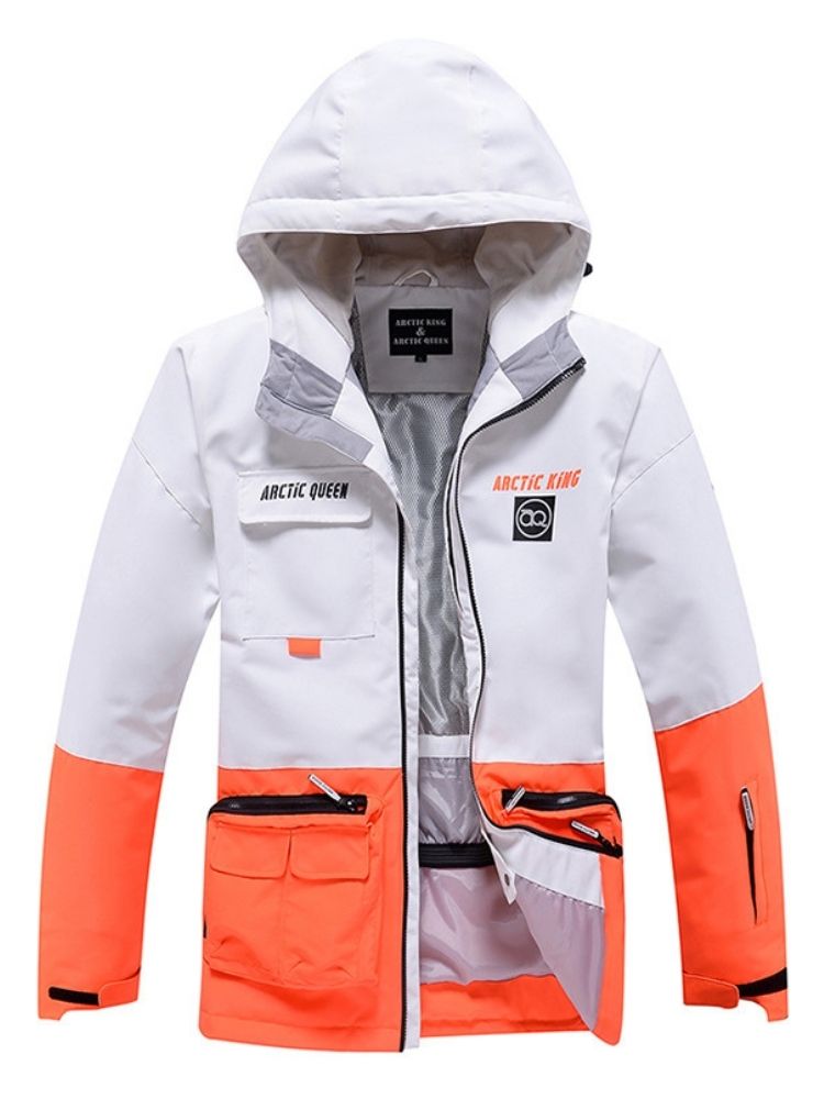 XwXwSeui Men Women Outdoor Insulated Snow Suits-White Series