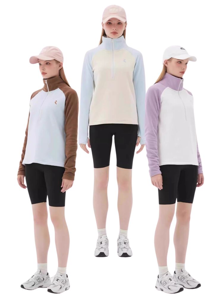 XwXwSeui Women Colorblock Mid Fleece Ski Pullover