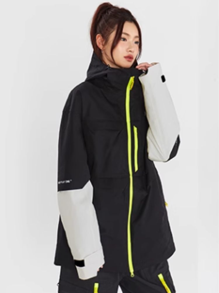 XwXwSeui Men Women Colorblock Insulated Snow Jacket