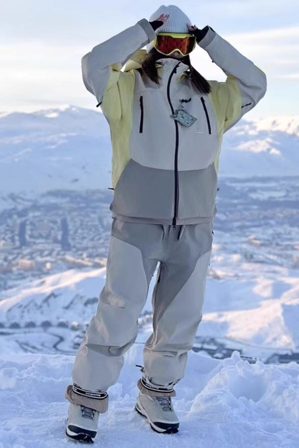 XwXwSeui Men Women 3L Colorblock Shell Snow Suits
