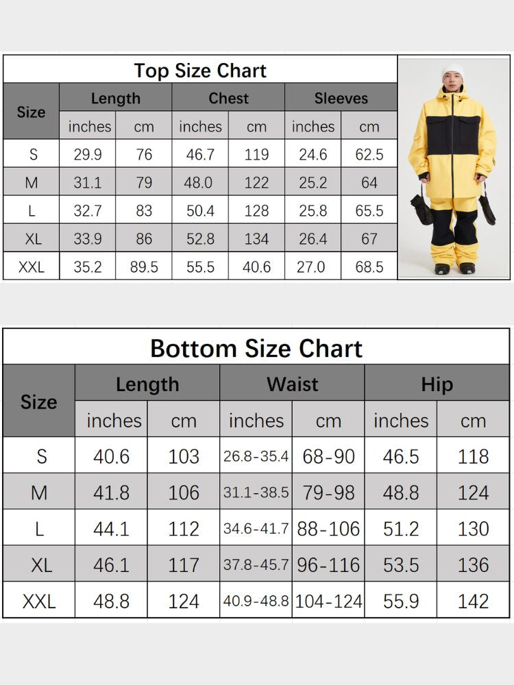 XwXwSeui Men Women Trendy Color Matching Insulated Ski Suits