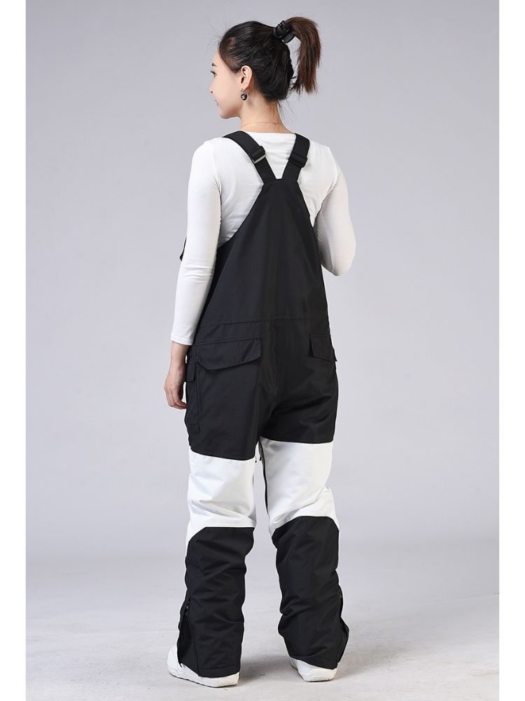 XwXwSeui Men Women Colorblock Shell Snow Bibs