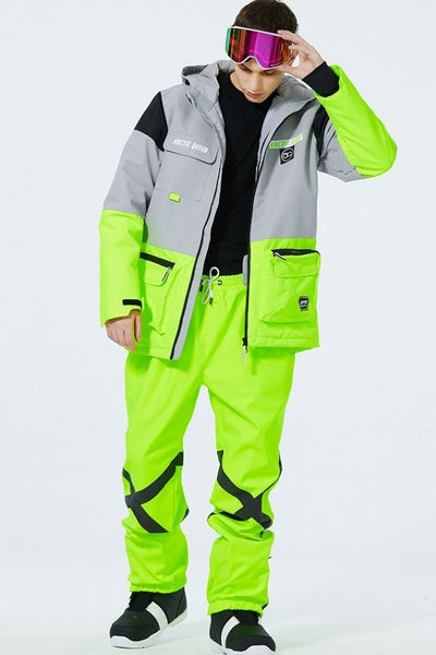 XwXwSeui Men Women Outdoor Insulated Snow Suits-Green Series