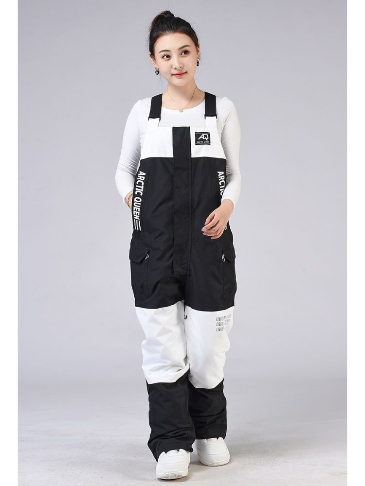 XwXwSeui Men Women Colorblock Shell Snow Bibs