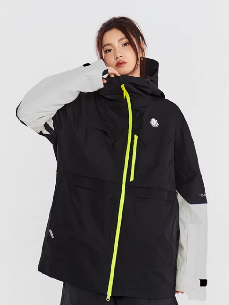 XwXwSeui Men Women Colorblock Insulated Snow Jacket