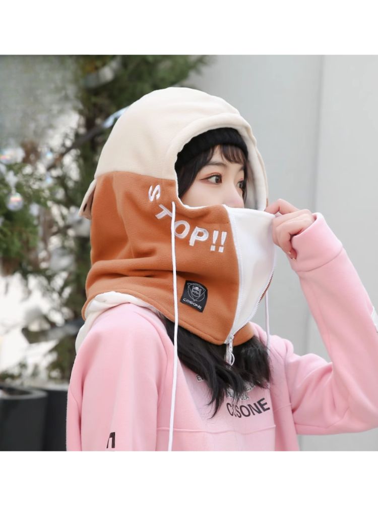 XwXwSeui Men Women Catoon Rabbit Snow Helmet Hood