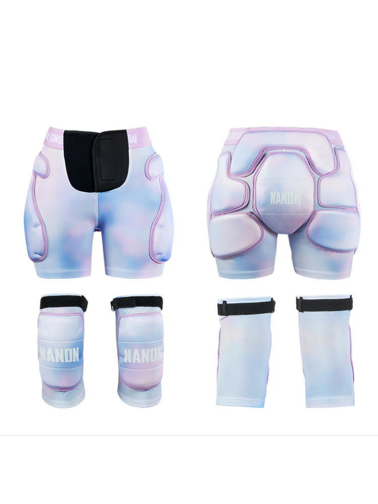 XwXwSeui Men Women Snow Shorts & Knee Pads Set