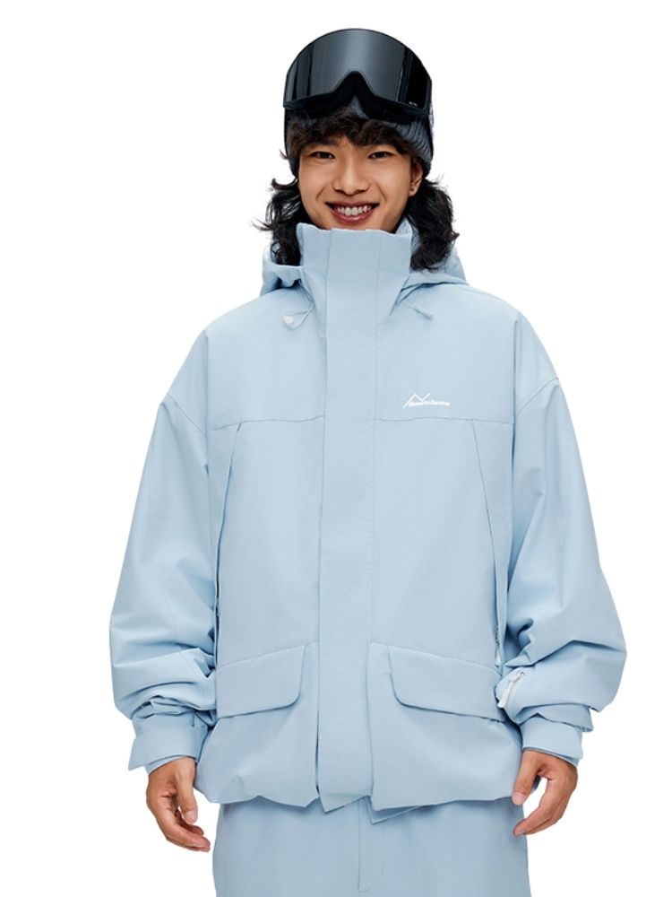 XwXwSeui Men Women Solid Color Insulated Snow Jacket