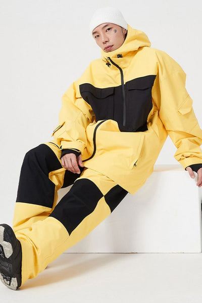 XwXwSeui Men Women Trendy Color Matching Insulated Ski Suits